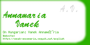 annamaria vanek business card